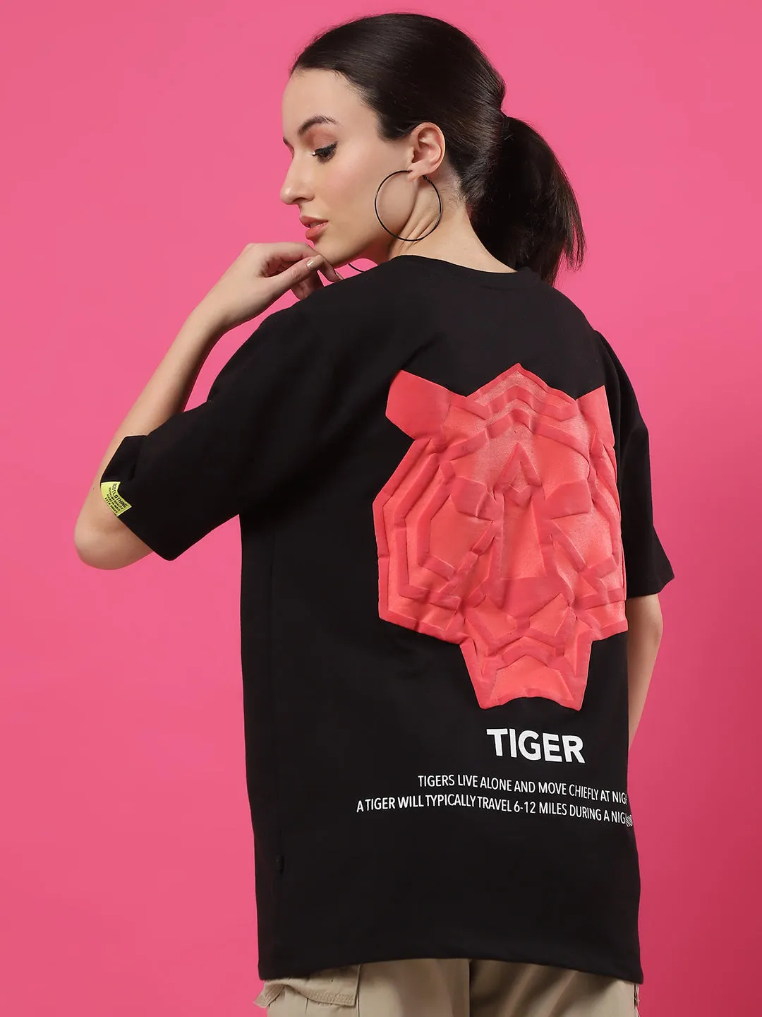 Cool & Comfy Oversized Terry T-Shirt with Puff Print