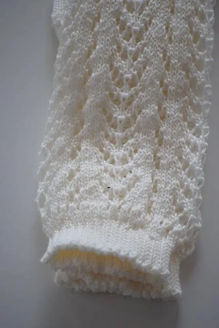 Cream Long Open Lace Socks