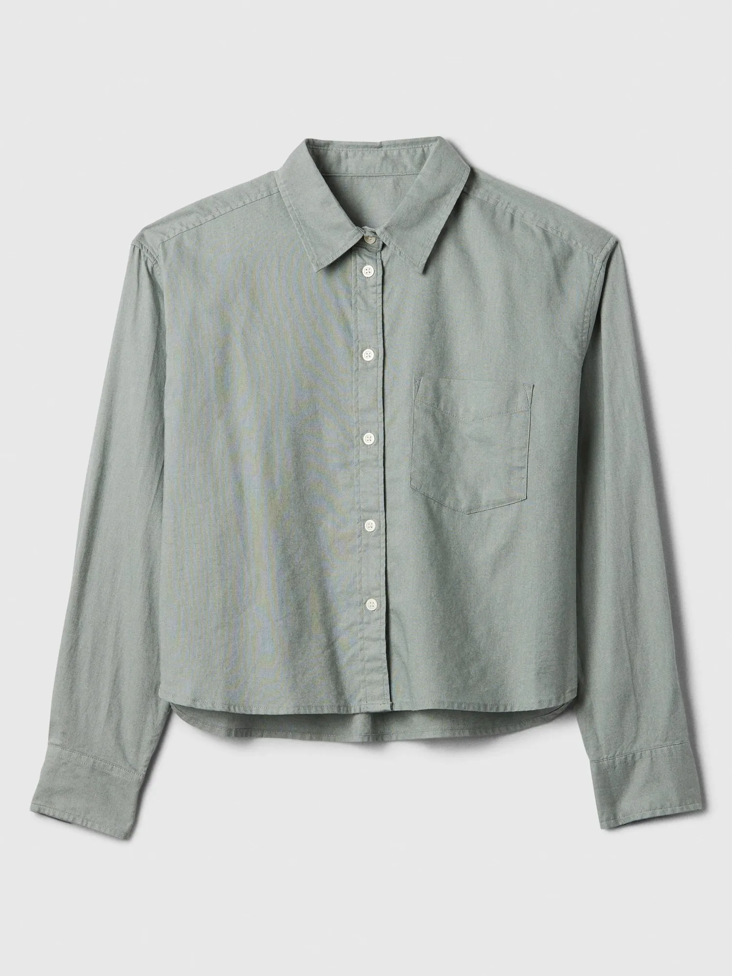 Cropped Linen-Blend Shirt