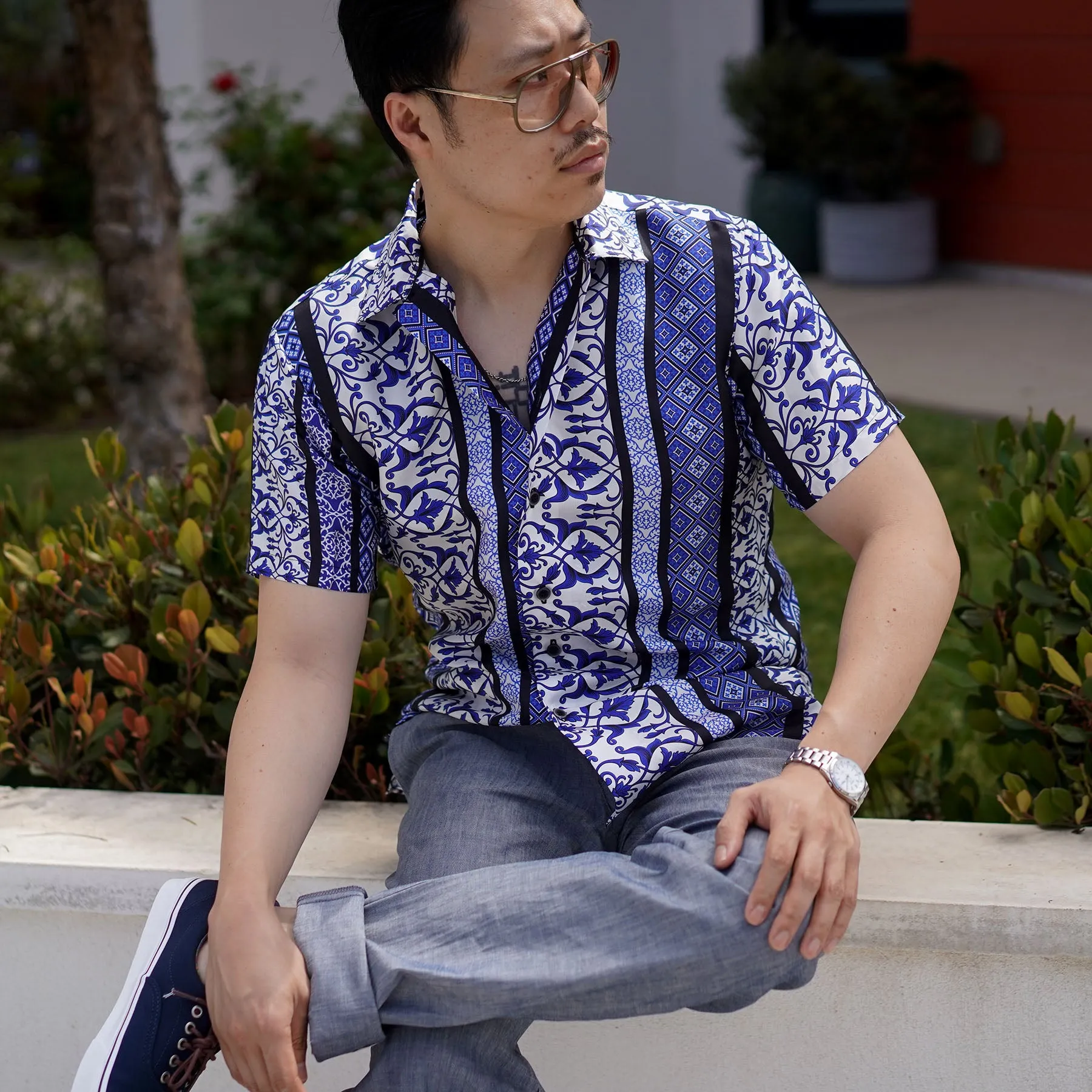 Cruising Short Sleeve Camp Shirt in Furio Floral Silk