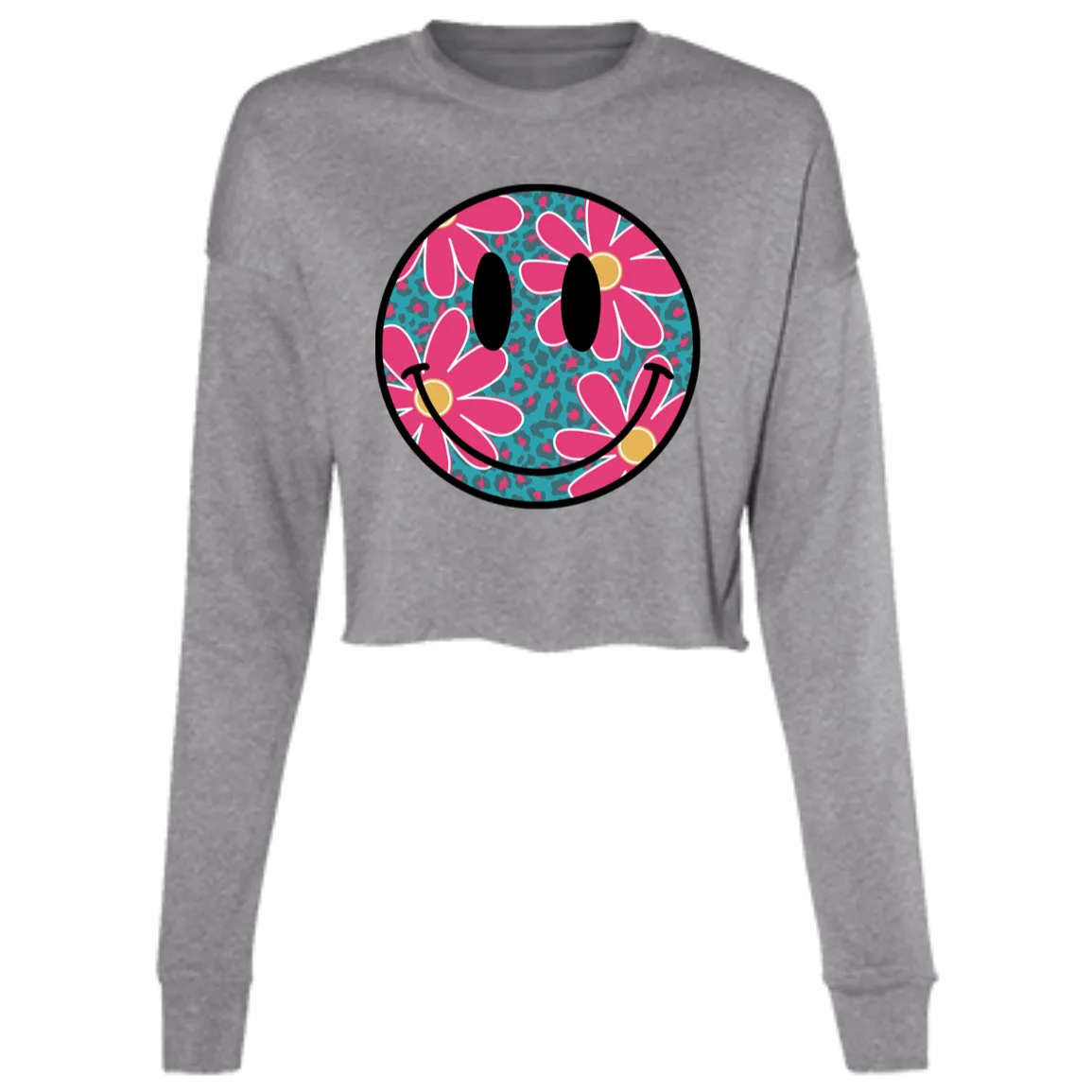 Daisy Smiley Face Ladies' Cropped Fleece Crew