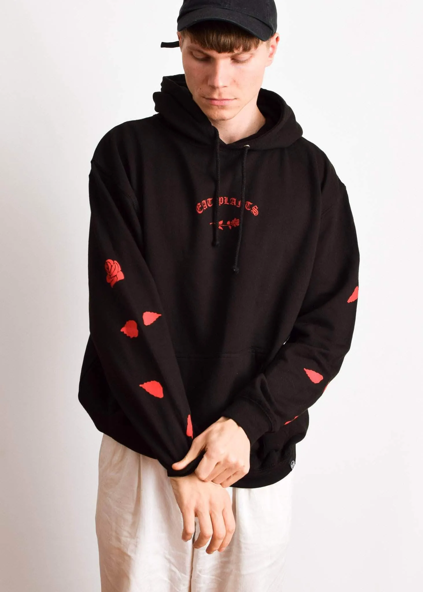 Eat Plants Scattered Roses - Hoodie - Black