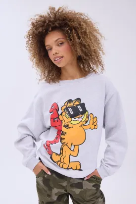 Garfield Graphic Crew Neck Relaxed Sweatshirt