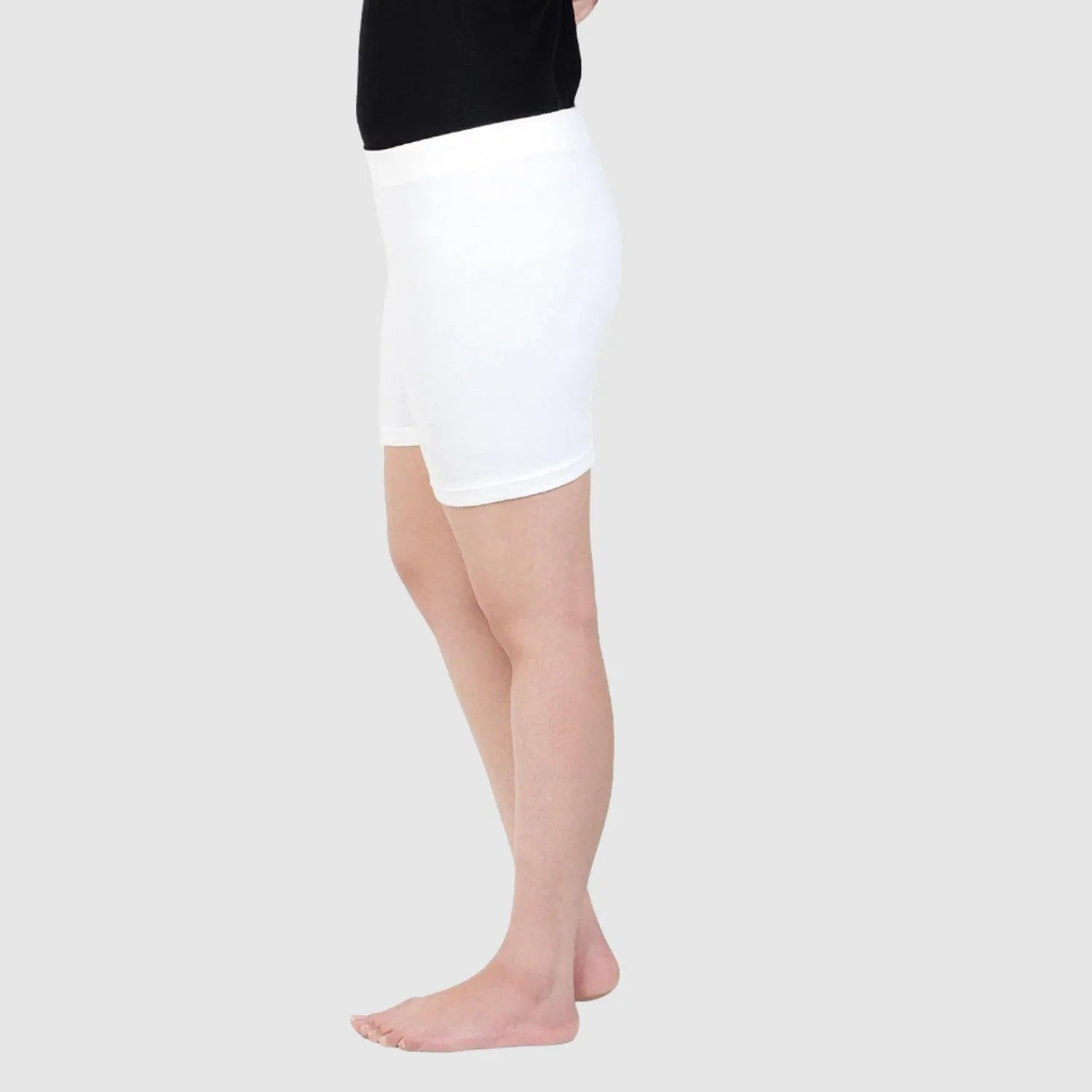 Girls Plain Seamless Under Skirts - White