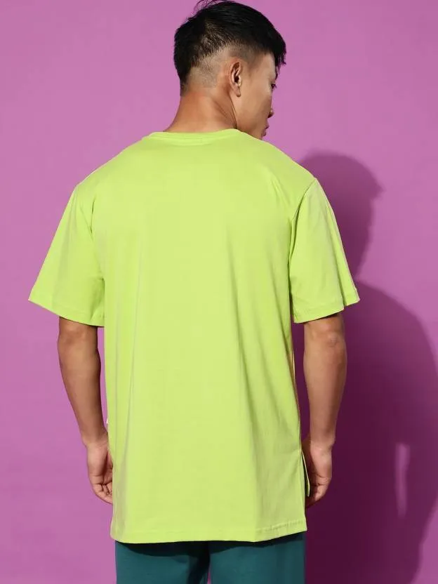 Good Things Green Oversized Pocket Graphic Printed Tshirt