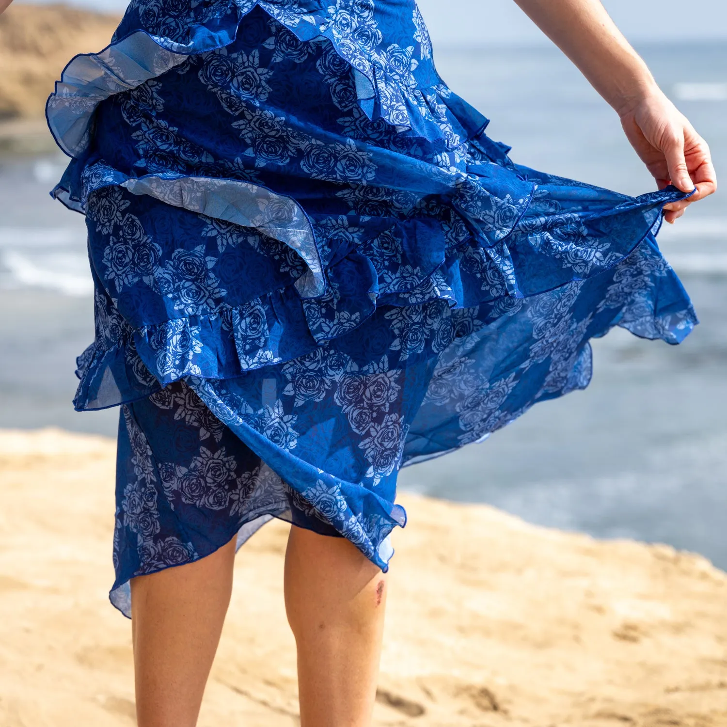 Grateful Dead | Skirt | Ruffle Roses in Navy