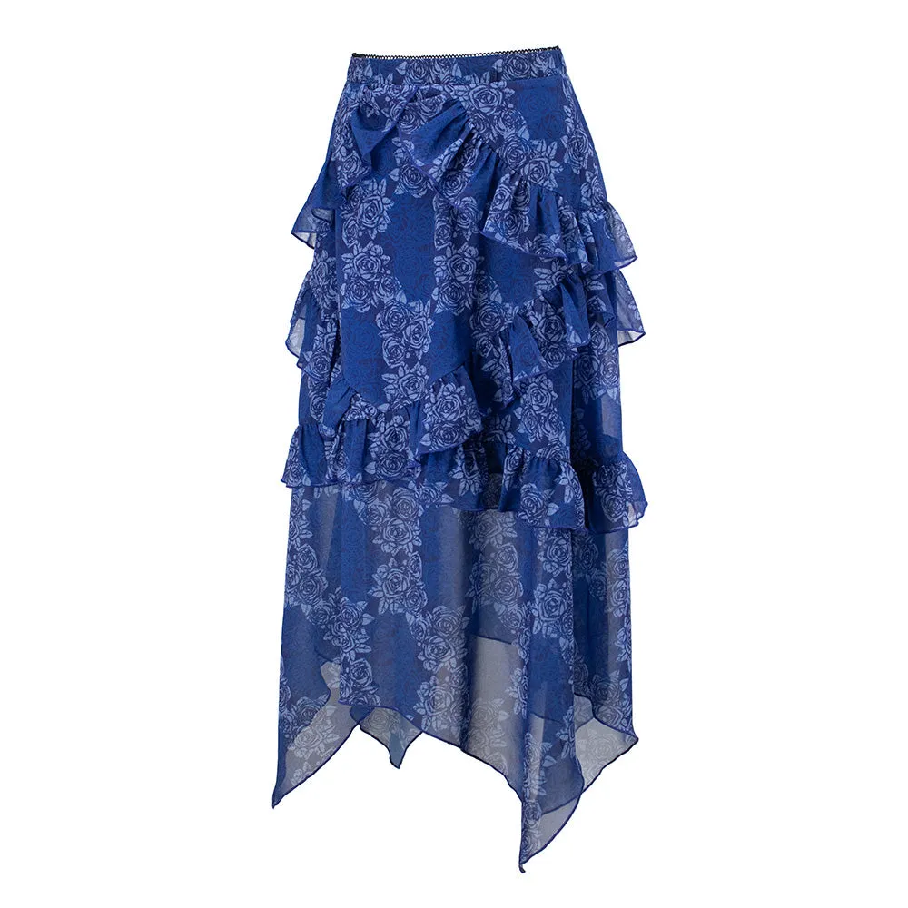 Grateful Dead | Skirt | Ruffle Roses in Navy