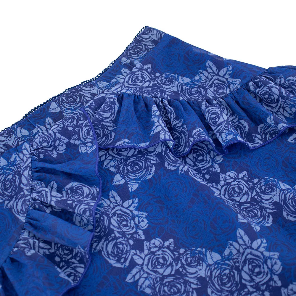 Grateful Dead | Skirt | Ruffle Roses in Navy