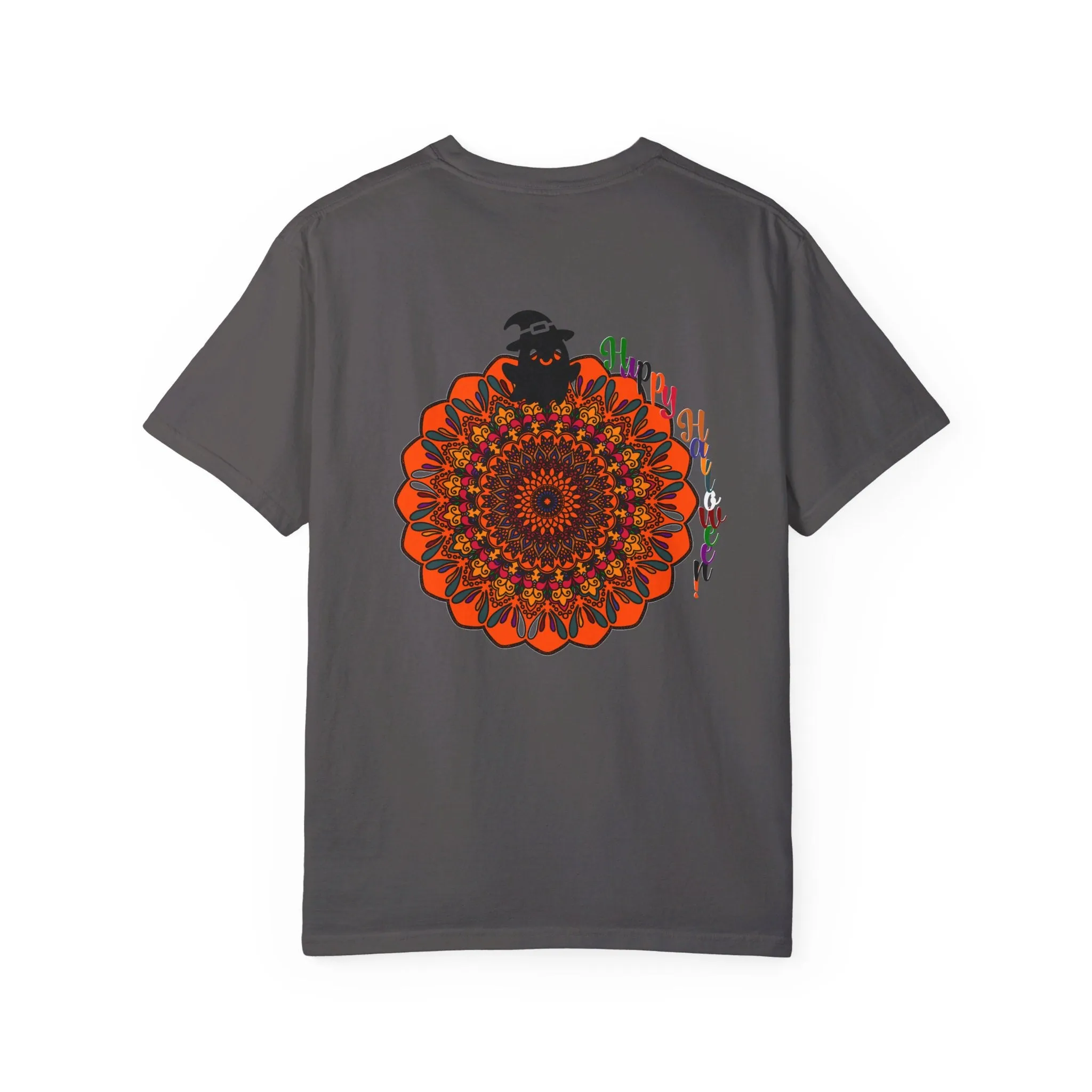 Handmade Mandala Design Halloween T-shirt - Unisex Garment-Dyed Tee