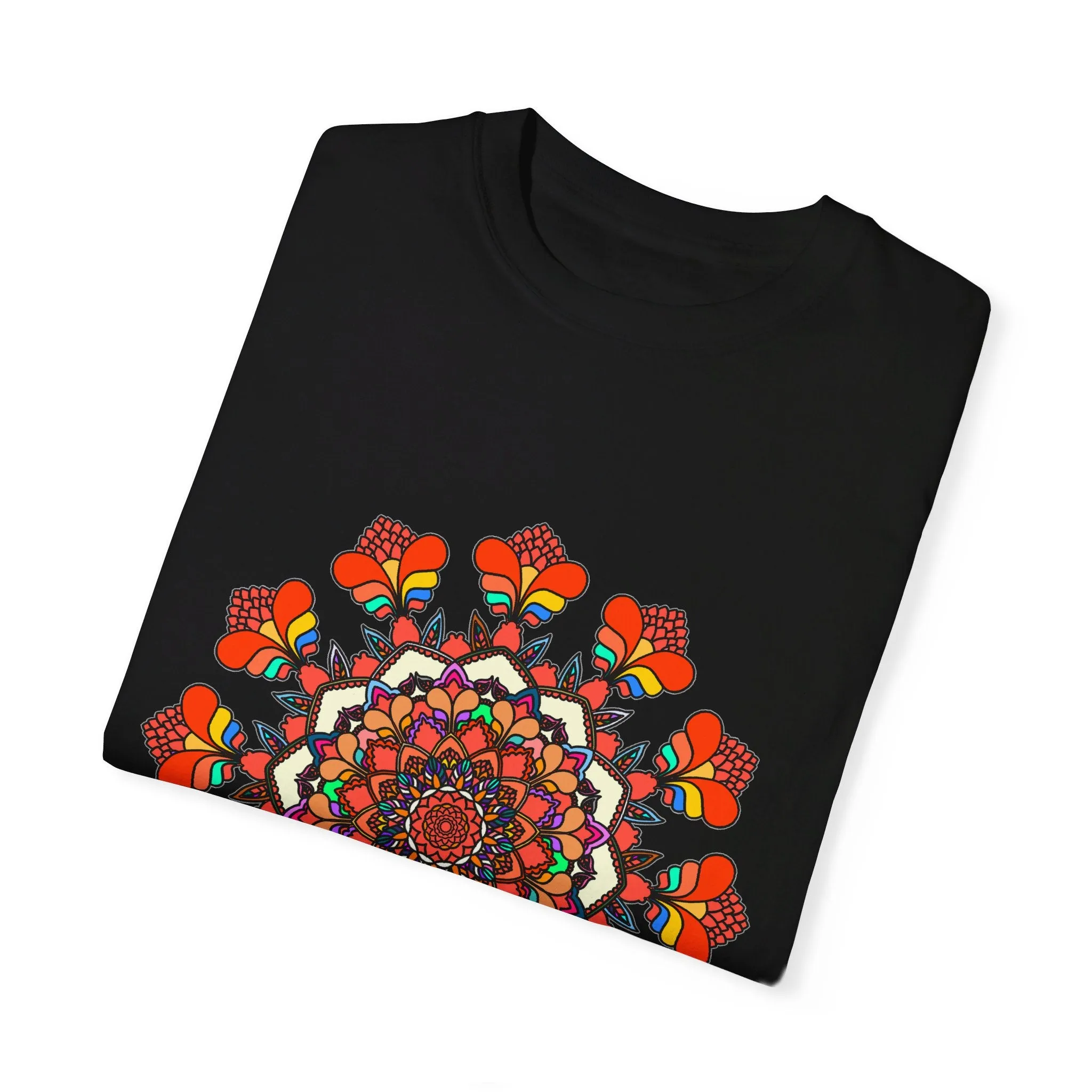 Handmade Mandala Design T-Shirt - 100% Cotton