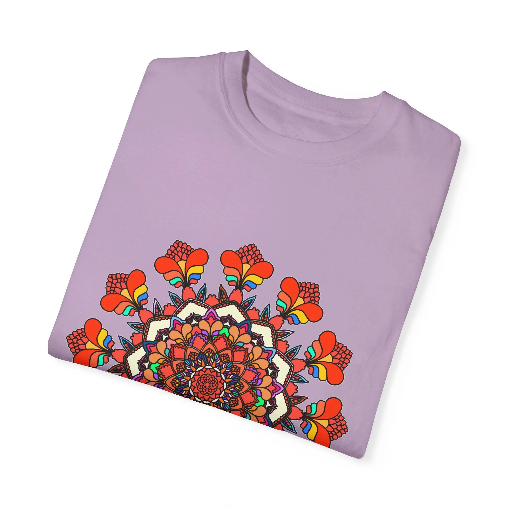 Handmade Mandala Design T-Shirt - 100% Cotton