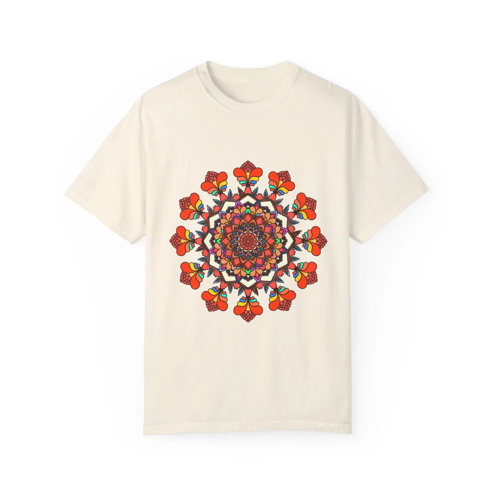 Handmade Mandala Design T-Shirt - 100% Cotton