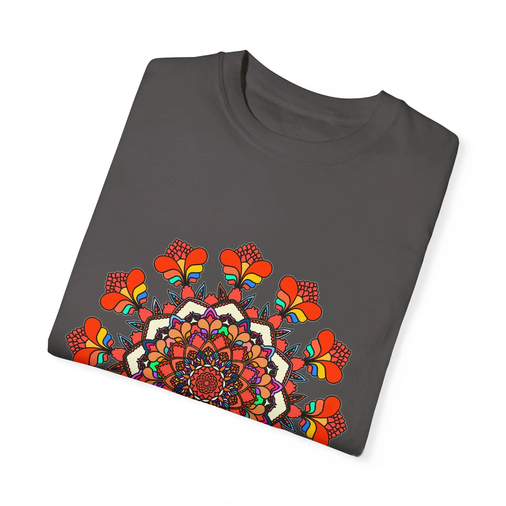 Handmade Mandala Design T-Shirt - 100% Cotton