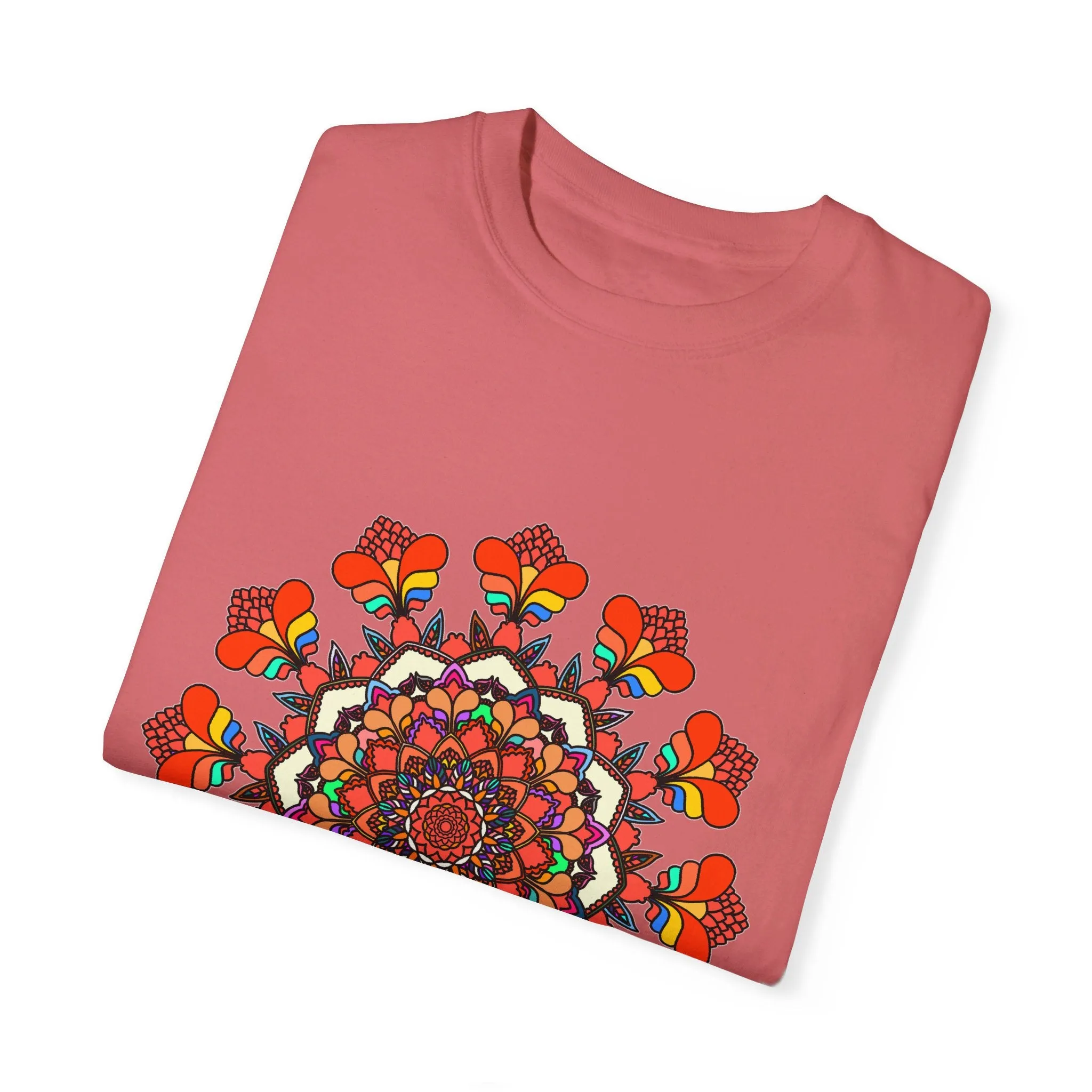 Handmade Mandala Design T-Shirt - 100% Cotton