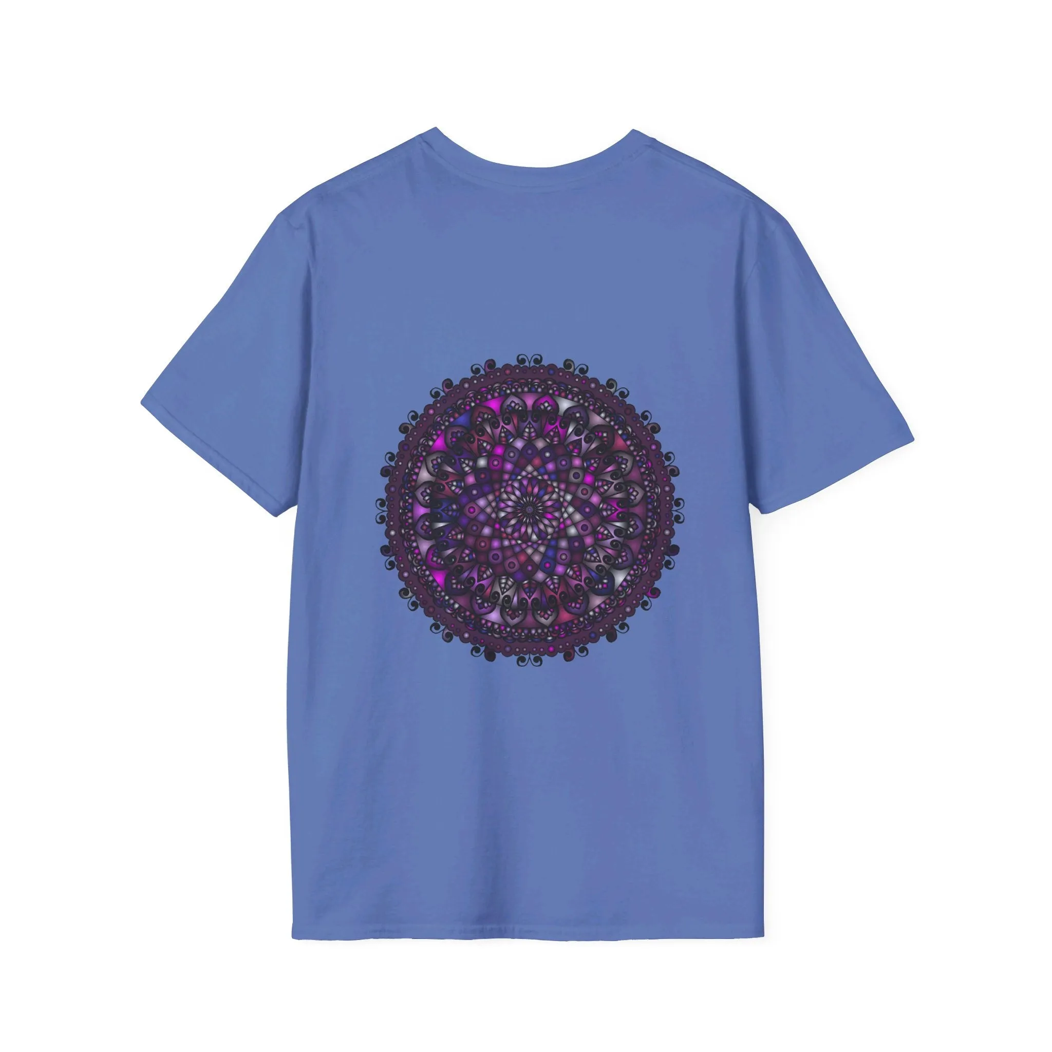 Handmade Purple Mandala Art Softstyle T-Shirt