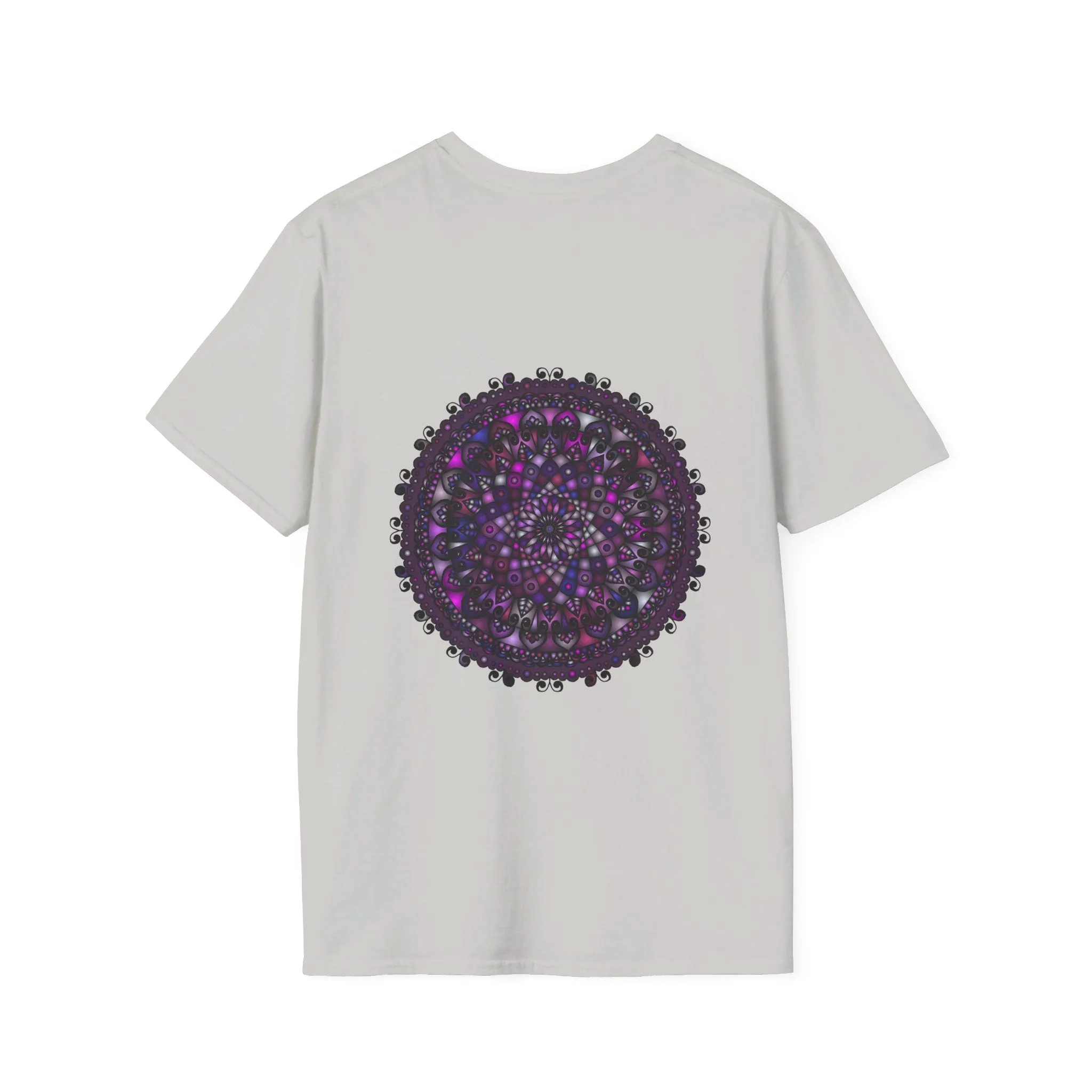 Handmade Purple Mandala Art Softstyle T-Shirt