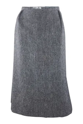 HARDY AMIES Vintage Grey Wool A Line Skirt (10)