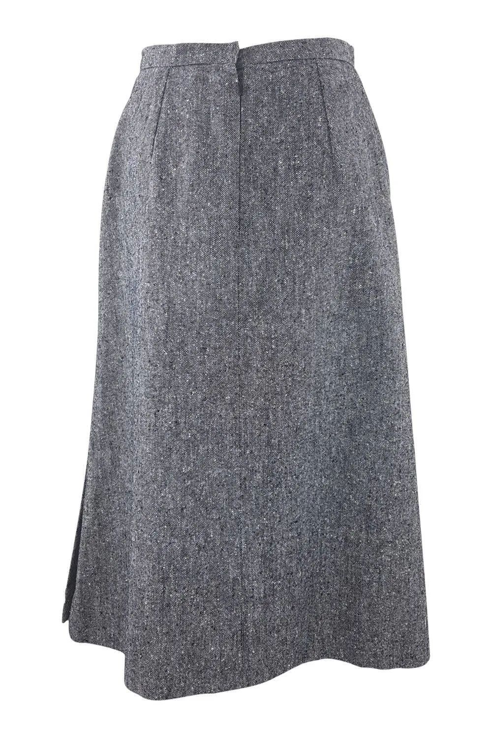 HARDY AMIES Vintage Grey Wool A Line Skirt (10)