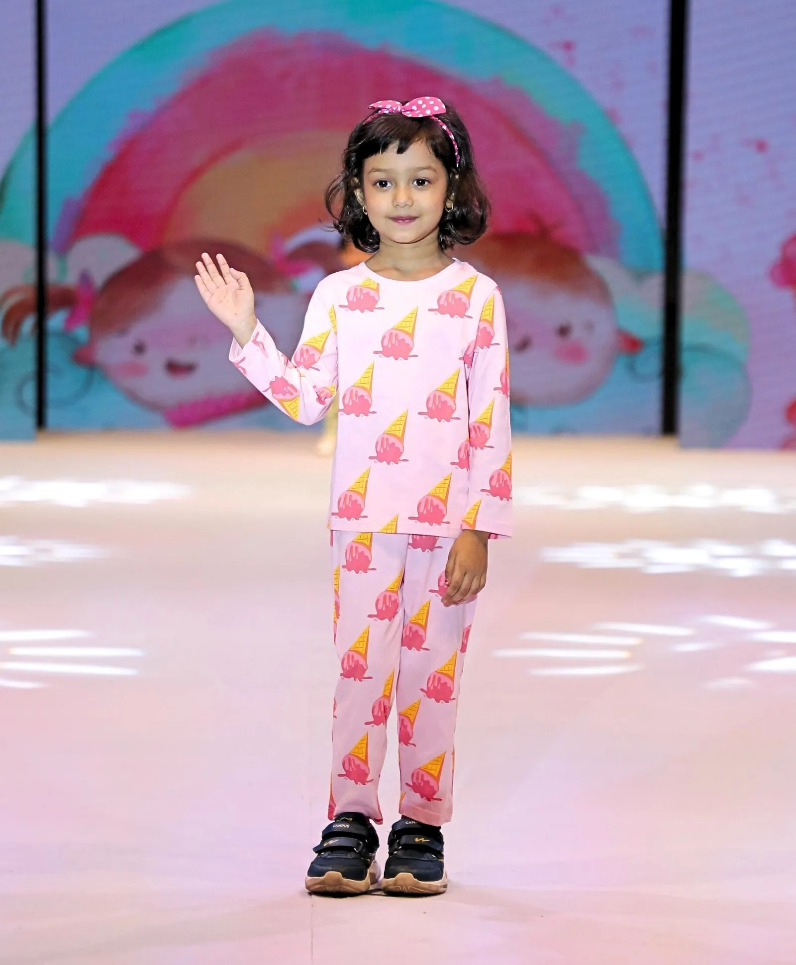 Ice Cream Pattern Full Sleeves T-Shirt & Pajama Set