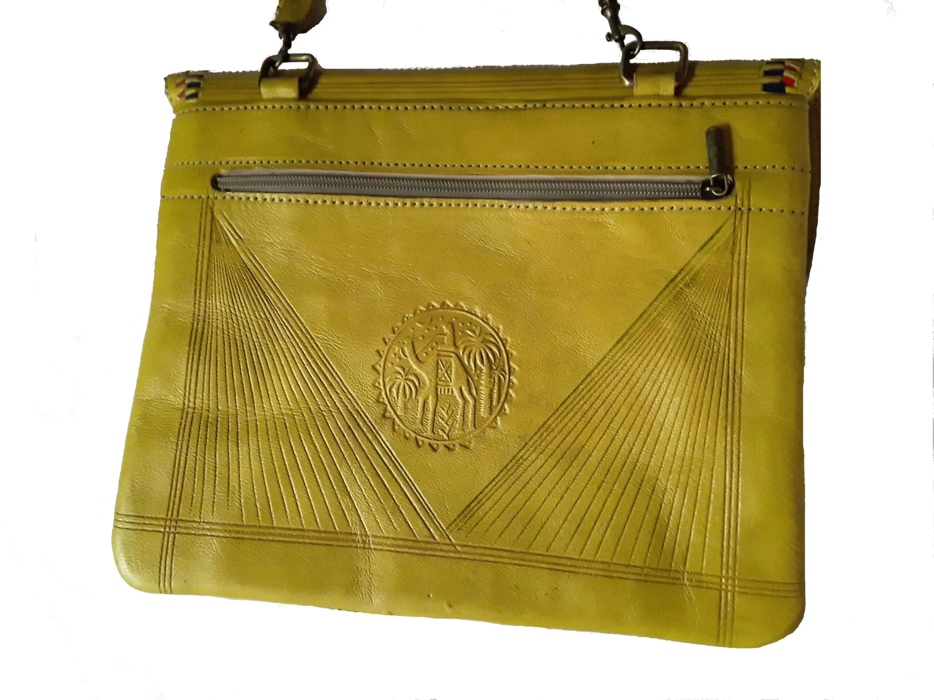 Jeblia - Yellow Leather Clutch Bag - Eye