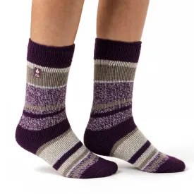 Ladies Original Provence Multi Stripe Socks - Plum