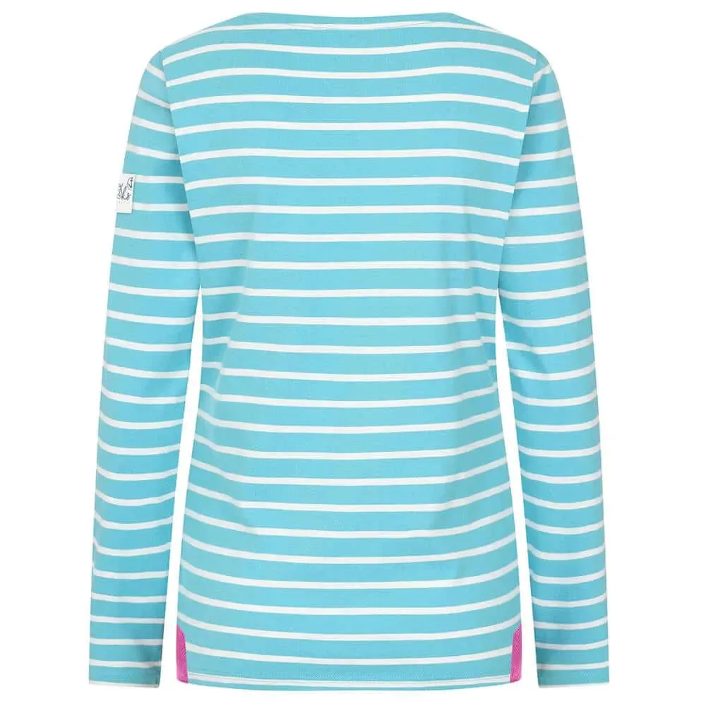 Lazy Jacks Womens Breton Top - Turquoise