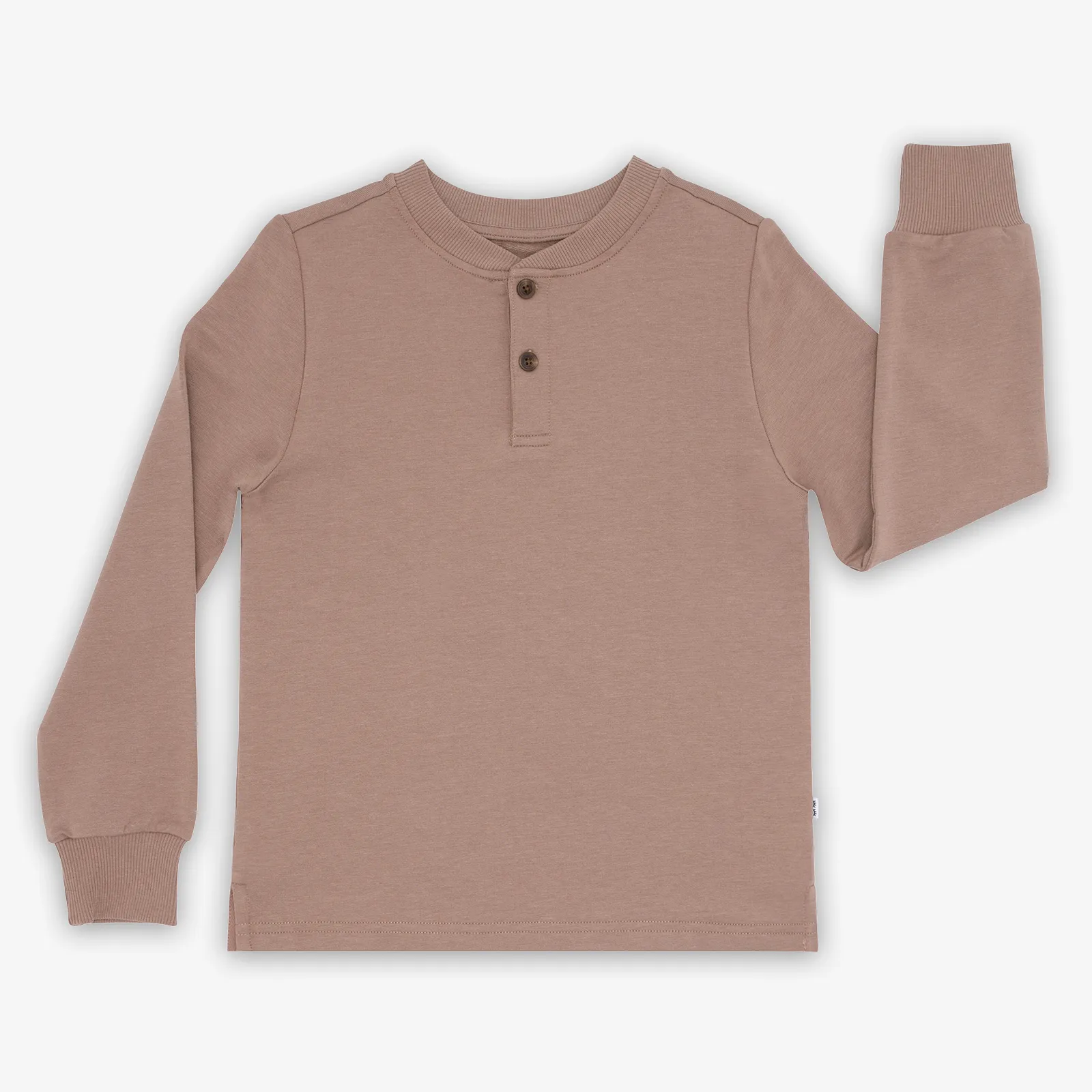 Light Cocoa Long Sleeve Henley Tee