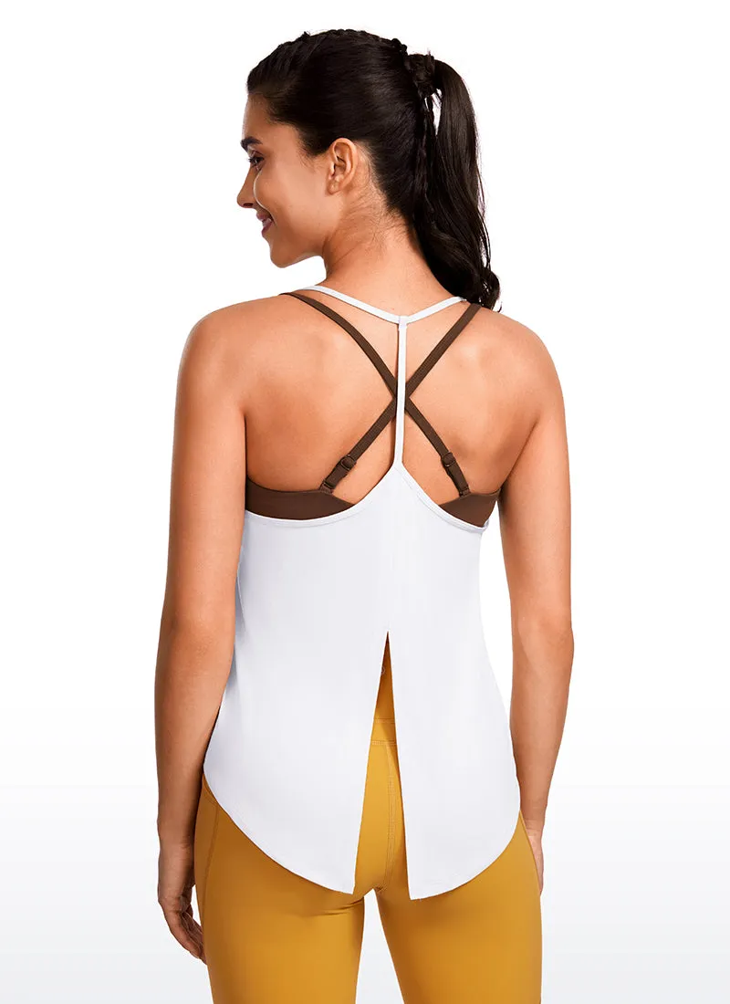 Lightweight Halter Tie Back Tank V Neck