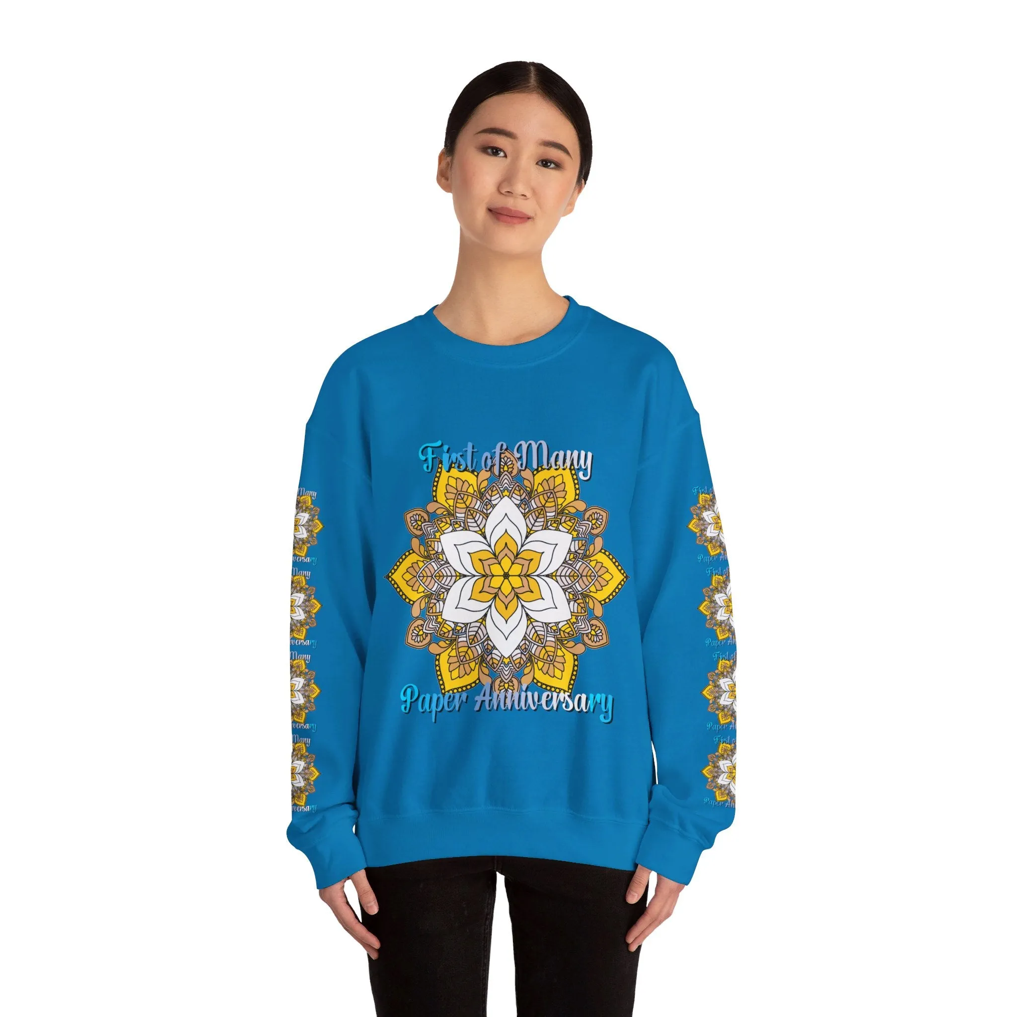 Mandala Design Handmade Crewneck Sweatshirt