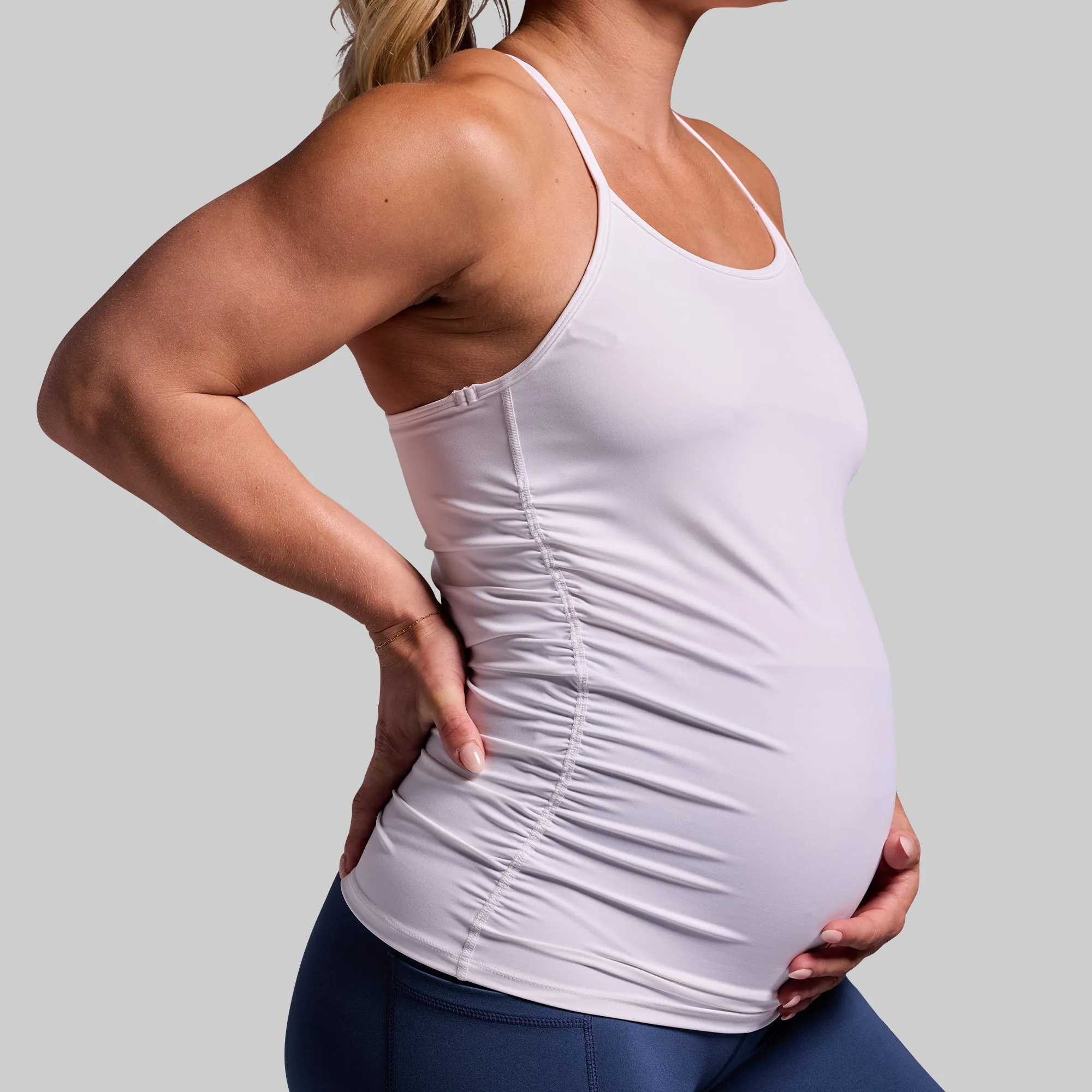 Maternity Drop Shot Tank (White)