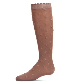 Memoi Swiss Dot Knee High Cappuccino