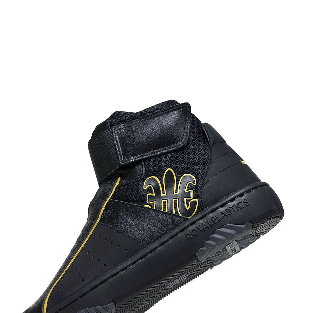 Men's Icon 2.0X Hi Black Yellow Hi Top Leather Sneakers 06423-993