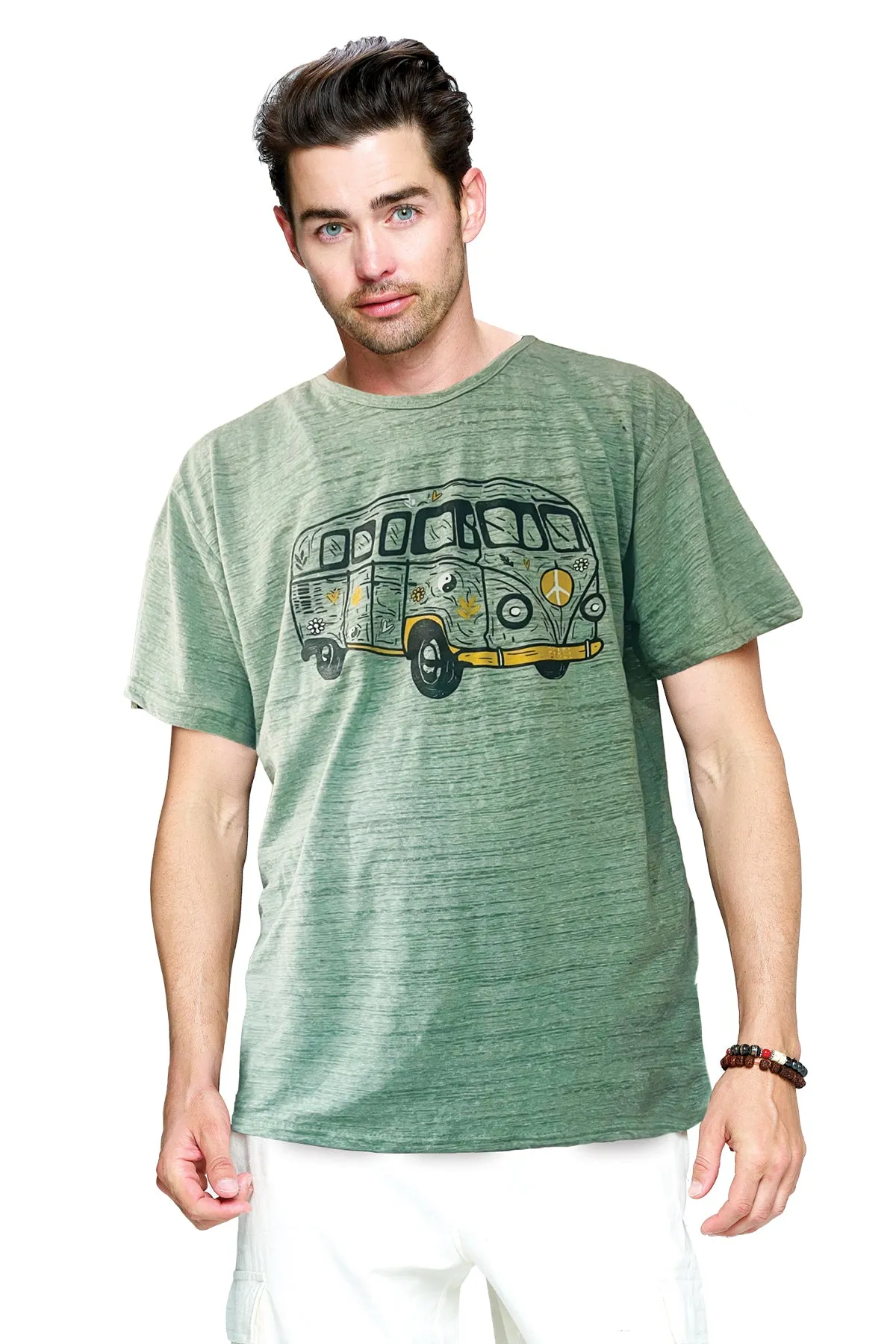 Men's T Shirt Van Life Print Boho