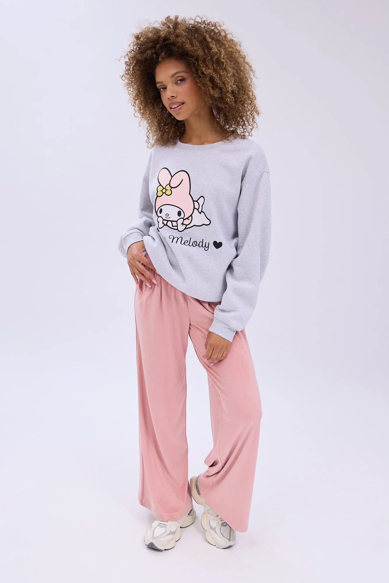 My Melody Graphic Crew Neck Relaxed Sweatshirt