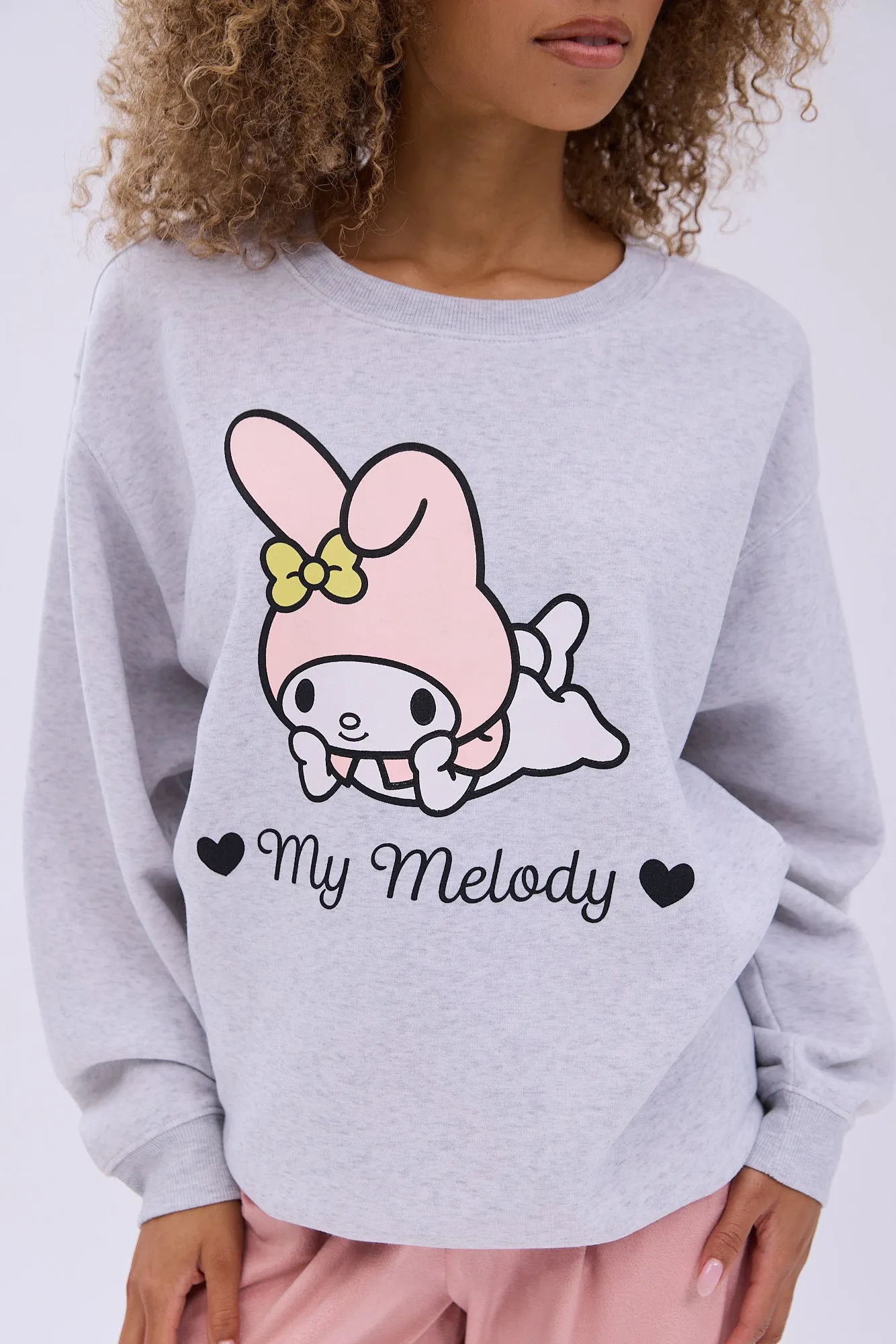 My Melody Graphic Crew Neck Relaxed Sweatshirt