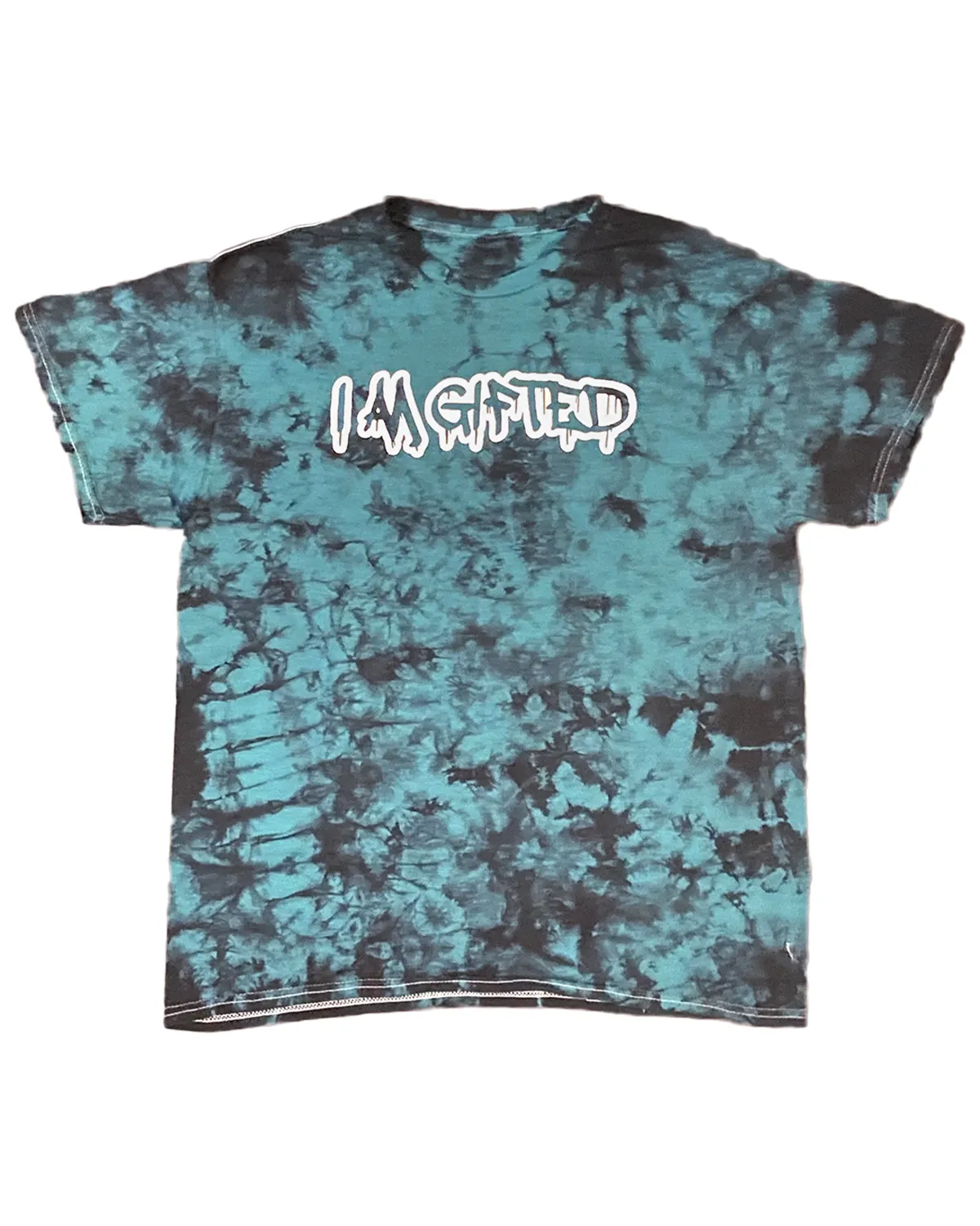 Not From Here Tee in Teal Tie-Dyed