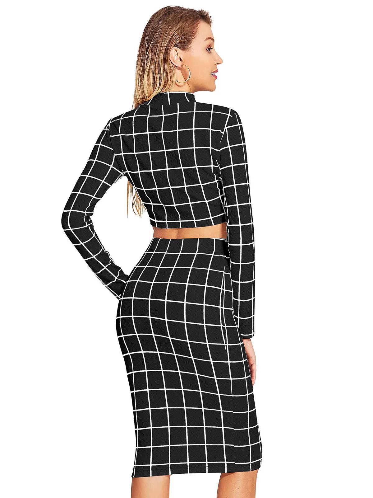 Odette Black Knit Fabric Stitched Co Ord Set For Women