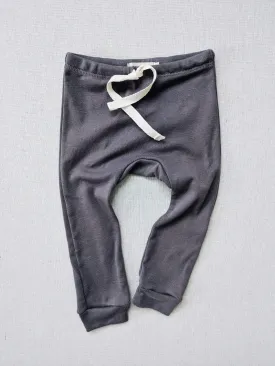 organic cotton drawstring leggings - graphite