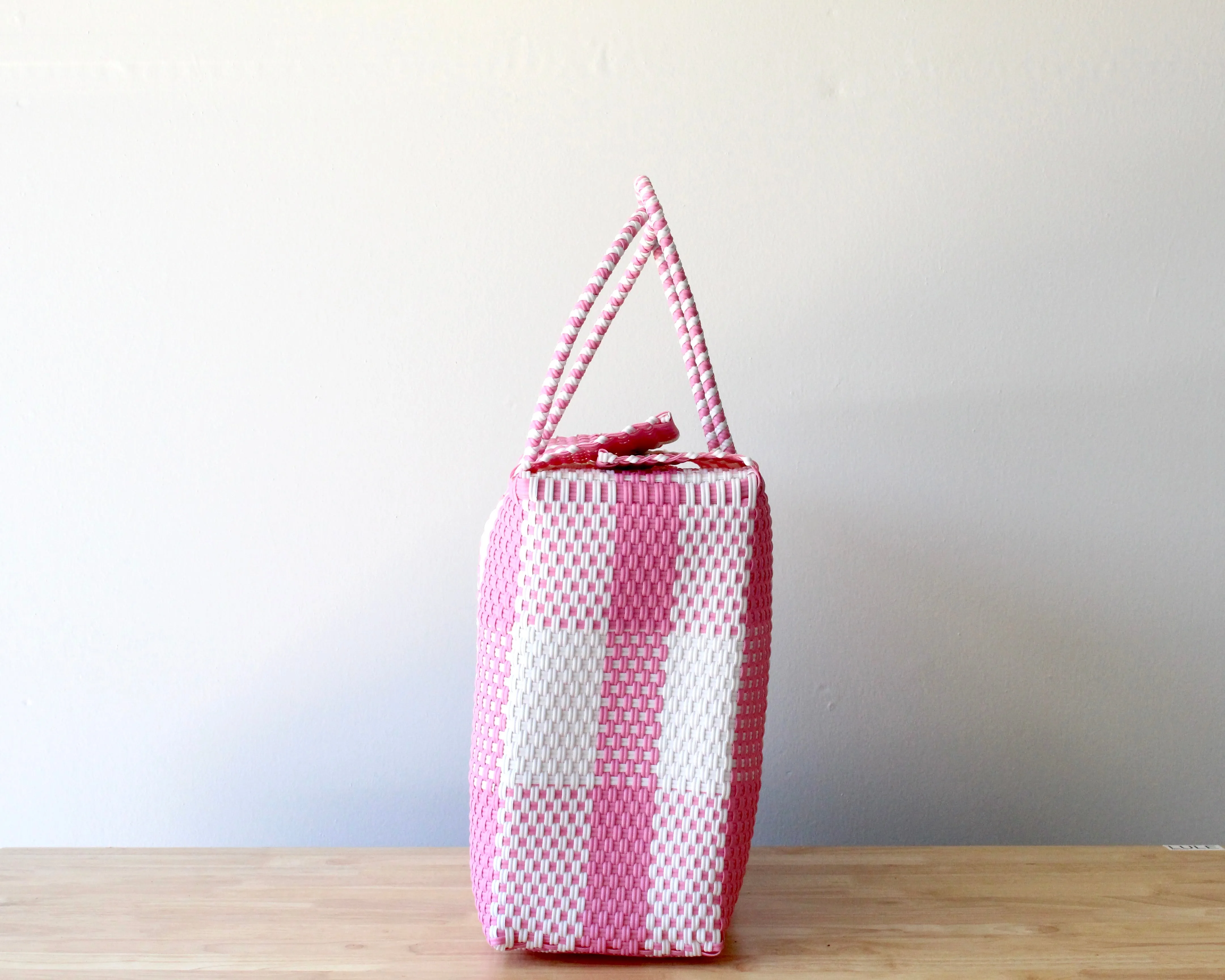 Pink Plaid Artisan Basket by MexiMexi