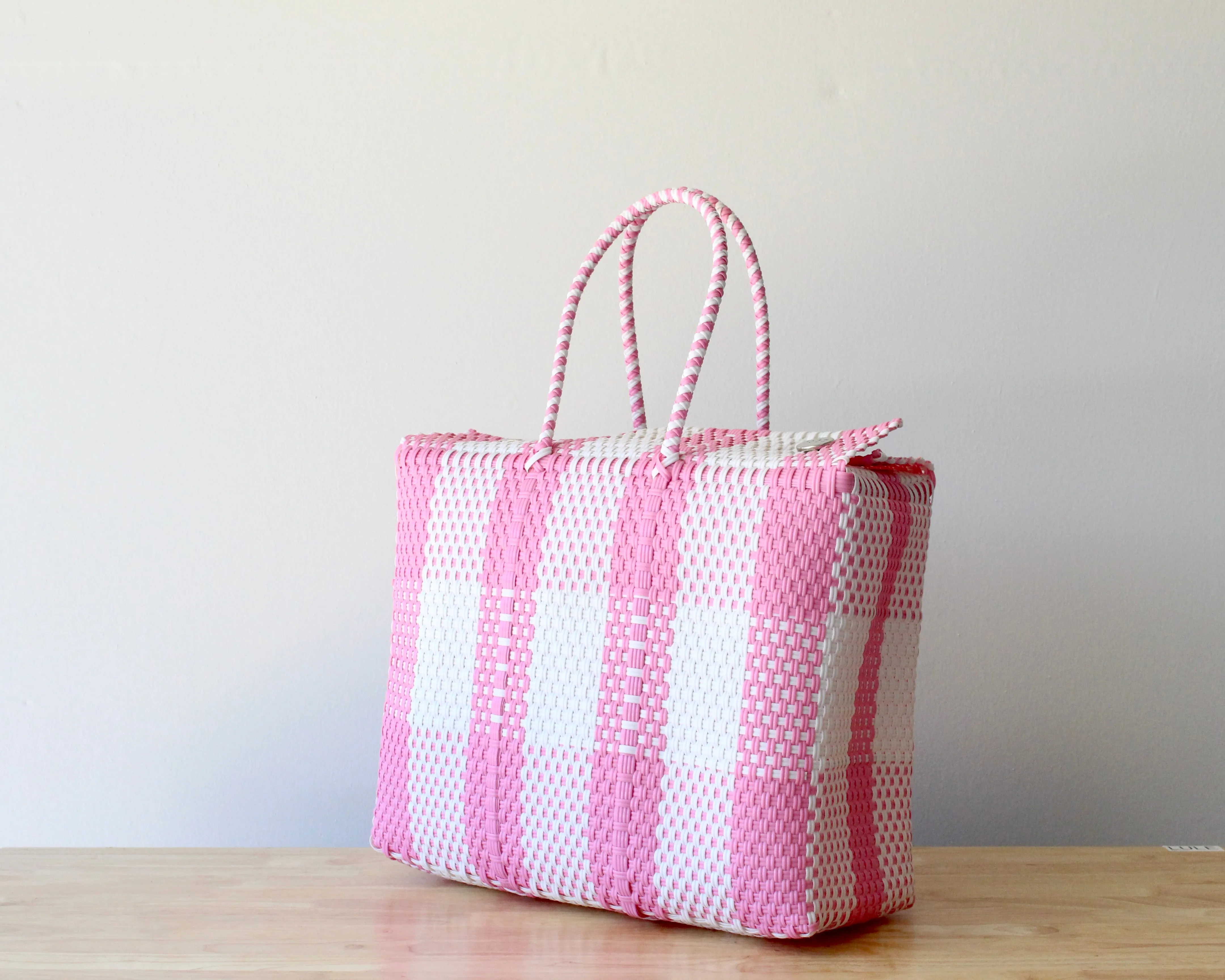 Pink Plaid Artisan Basket by MexiMexi