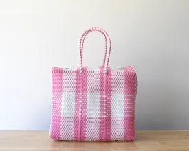 Pink Plaid Artisan Basket by MexiMexi