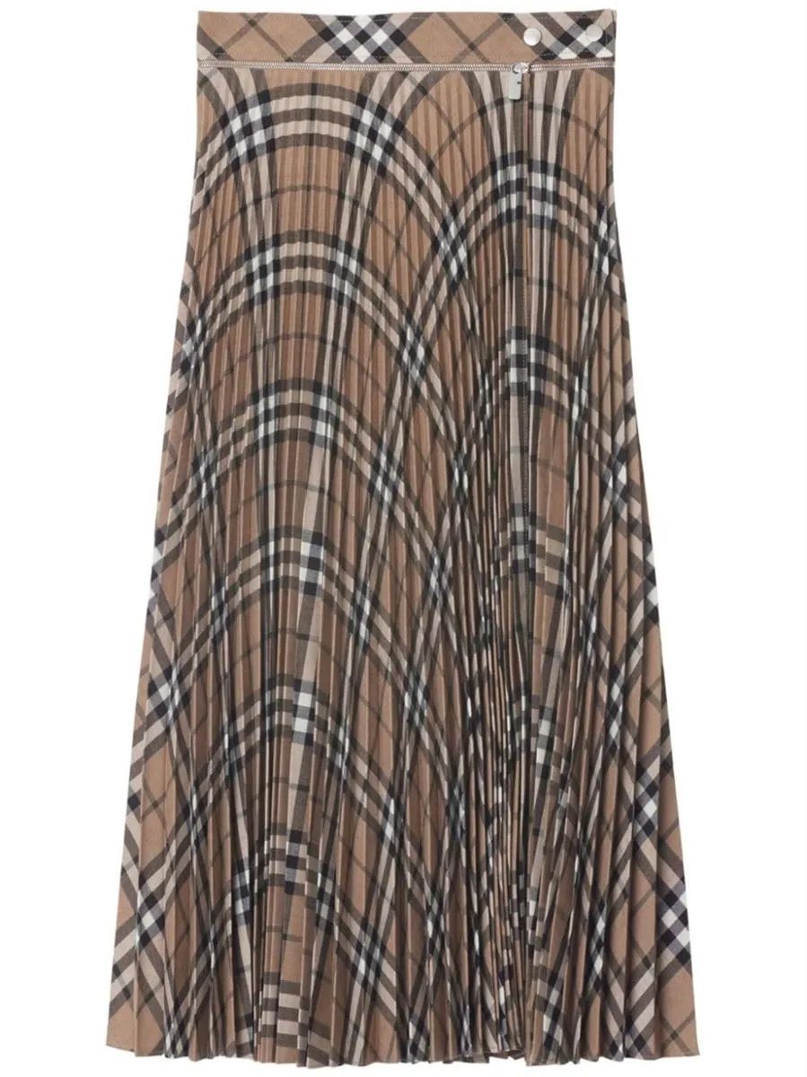 PLEATED CHECK SKIRT