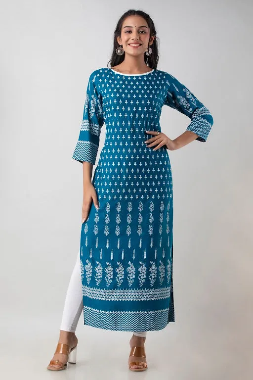 Pretty Rayon Plus Size Straight Kurti