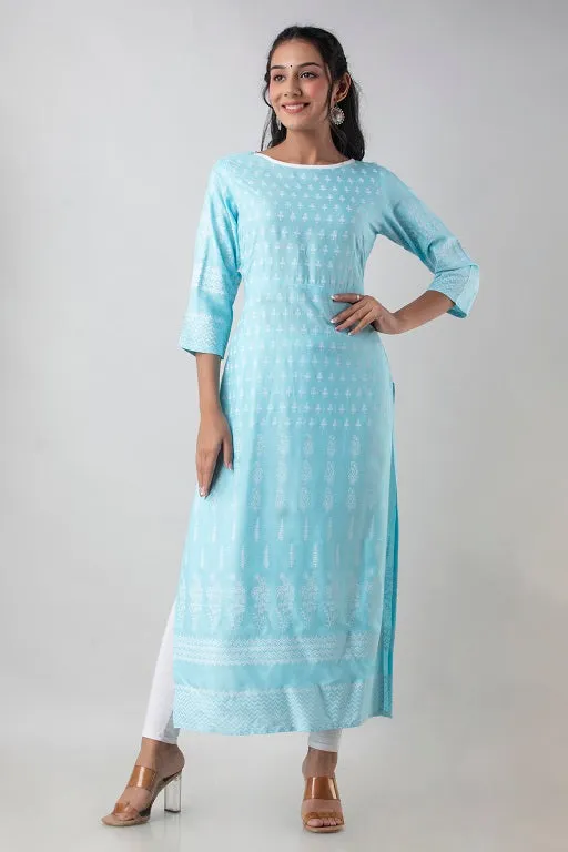 Pretty Rayon Plus Size Straight Kurti