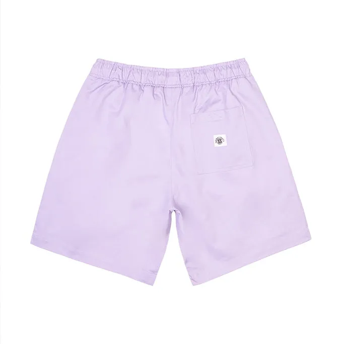 Printed Twill Workwear Shorts - Dusty Purple