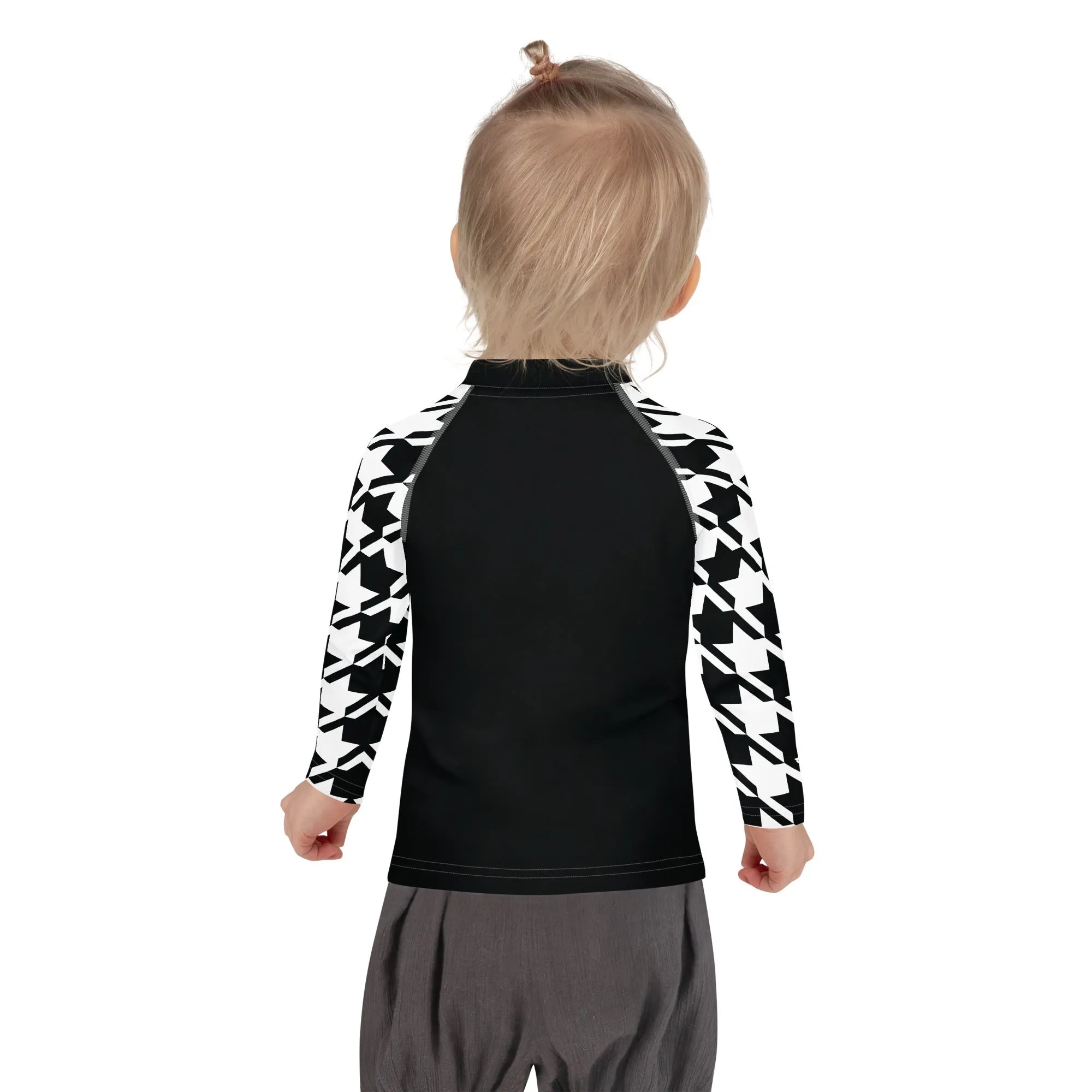 Signature Look: Houndstooth Girl's Long Sleeve Classic Judo BJJ Rash Guard