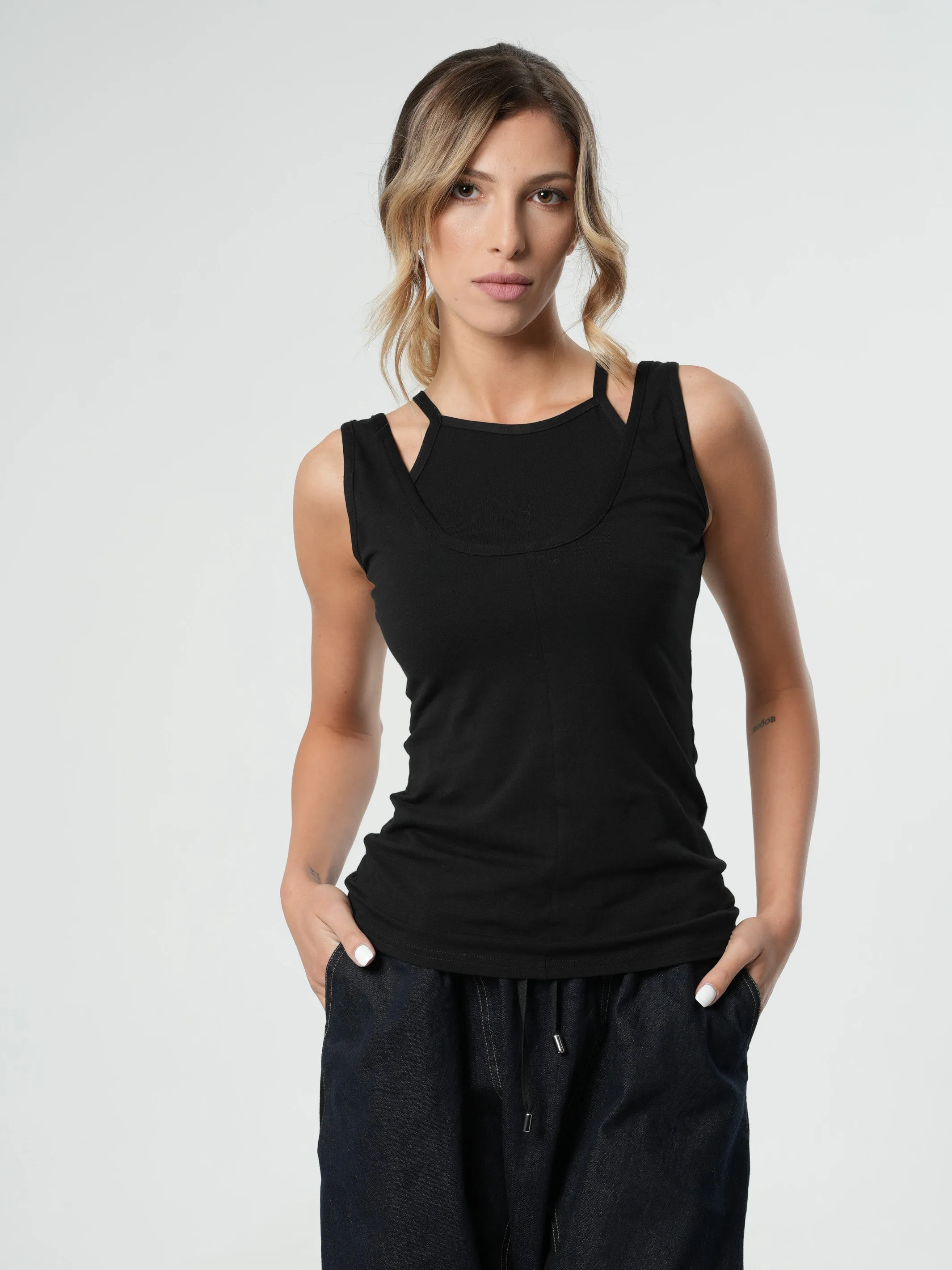 Sleeveless Fitted Top