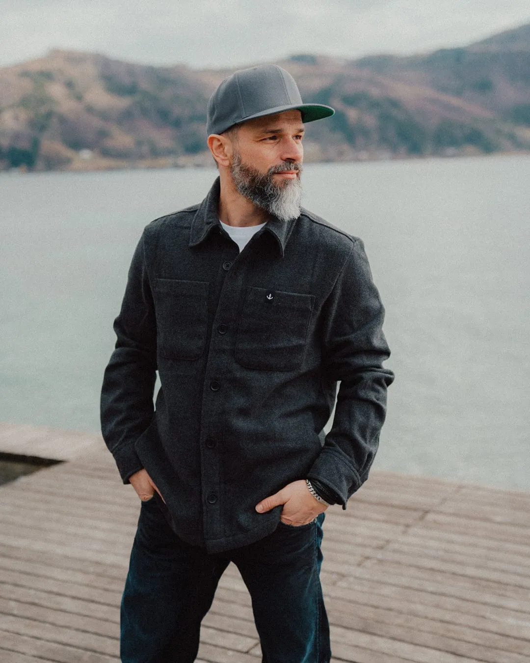 Stroncton Overshirt Jacket - Dark Heather Grey