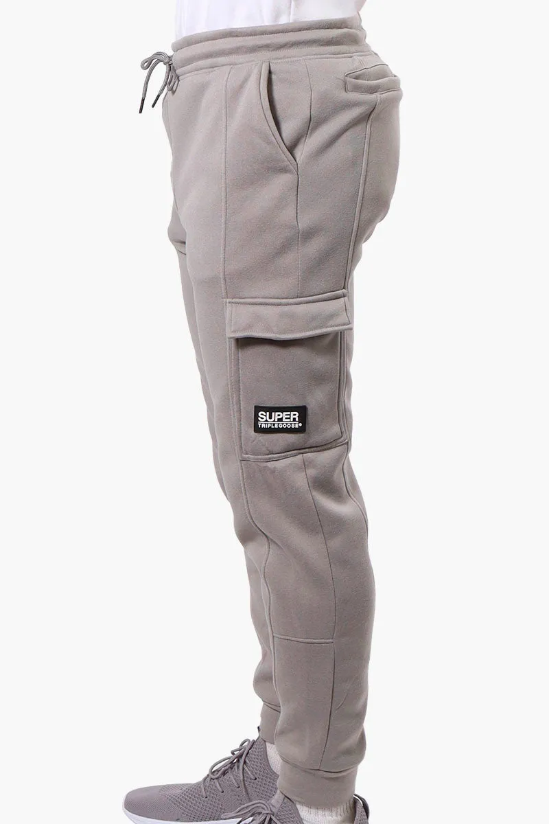 Super Triple Goose Tie Waist Cargo Joggers - Grey