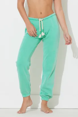 Surf Green Scrunch Bottom Sweatpants w/ Wrap Cords